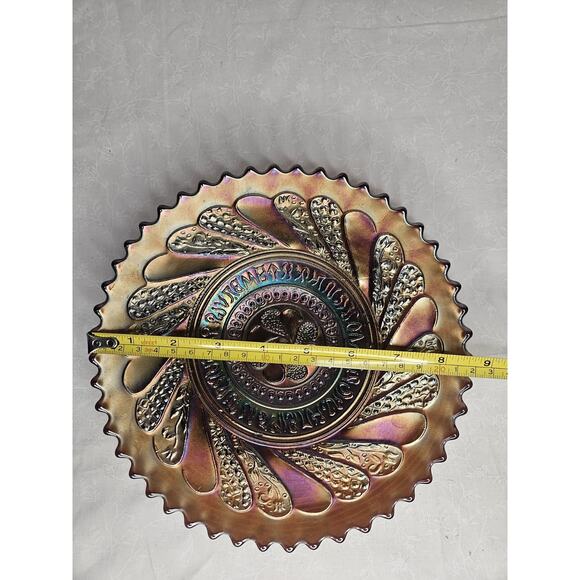 Antique Amethyst Blue Dugan Carnival Glass Round-Up Pattern Plate 1910-1912 - Picture 6 of 8